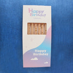 Set 6 Lumanari Lungi, Flippy, din Parafina, 10 x 0.5 cm, Happy Birthday, Oranj Pal