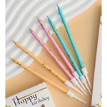 Set 6 Lumanari Lungi, Flippy, din Parafina, 10 x 0.5 cm, Happy Birthday, Roz