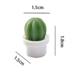 Set 6 Magneti de Frigider, Flippy, Model Cactusi in Ghiveci, din ABS si Magnet, Verde/Alb