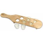 Pahare Shot din Sticla, Flippy, Set 6 pahare pentru Shot cu Suport din Lemn, Design Rustic, 41 x 8.5 x 6 cm, Model 2,