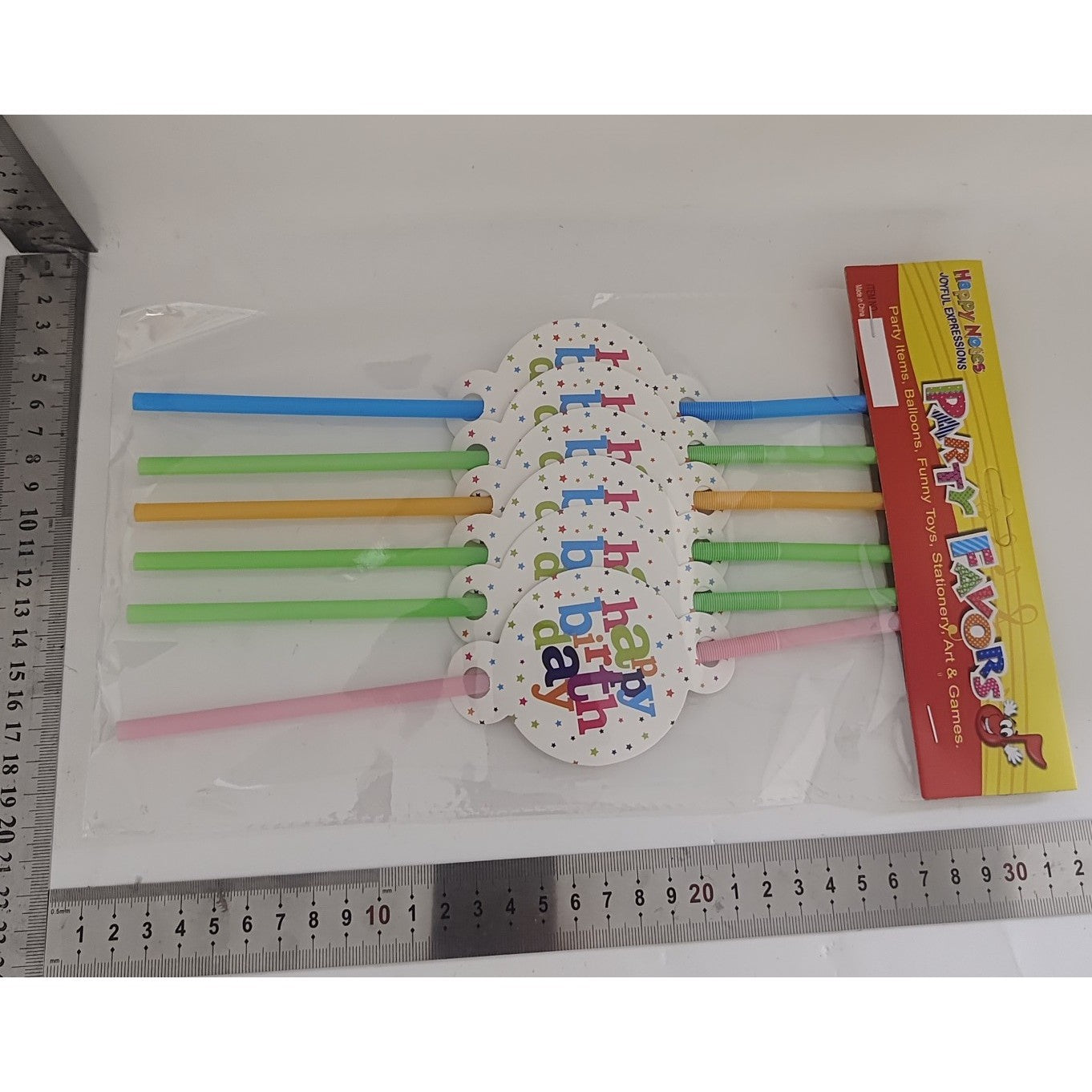 Set 6 Paie, Flippy, Colectia Happy Birthday, 26 cm, din Carton/Plastic, Multicolor
