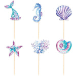 Set 6 Props-uri pentru Prajituri Sirena, Flippy, Colectia Mermaid, Multicolor