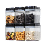 Set 6 Recipiente din Plastic, Flippy, pentru Alimente/Obiecte, Inchidere Ermetica, Textura Ondulata, 6 x 1.5l,
