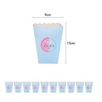Set 6 Cutii Popcorn Gender Reveal, Flippy, Girl or Boy, din Carton, 13 x 9 cm, Roz/Albastru