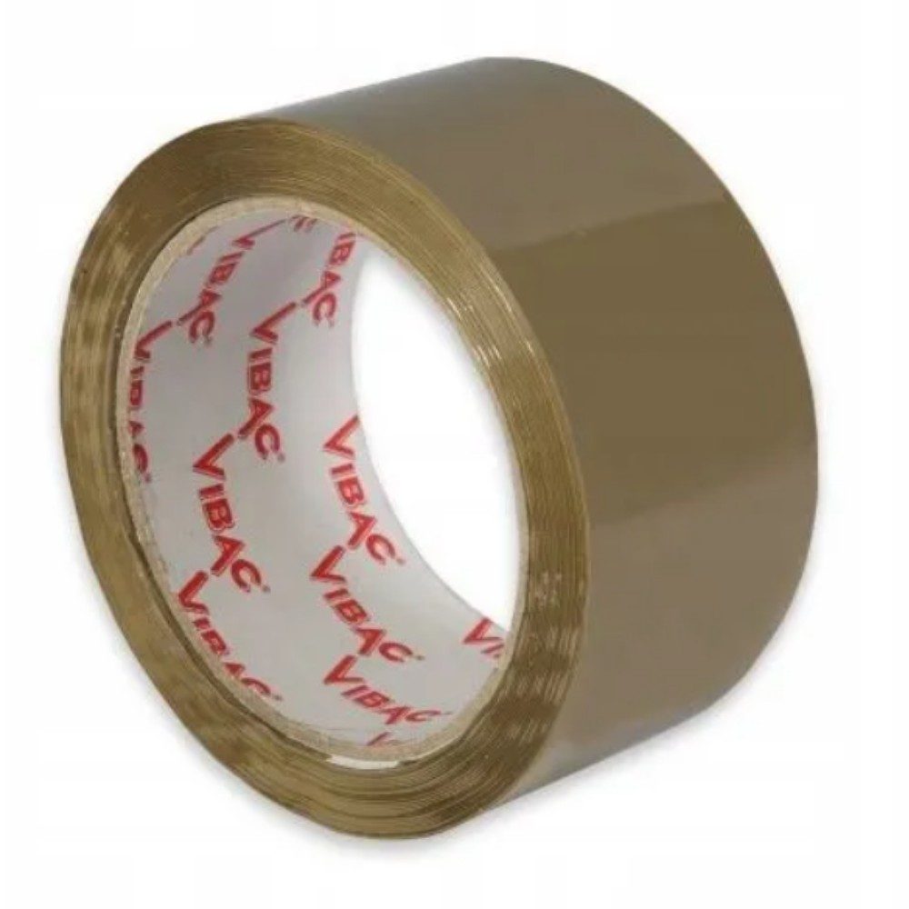 Set 6 Role Banda Adeziva Solvent Vibac pentru Ambalare Cutii si Sigilare Colete, Rezistenta, Aderenta Ridicata, 48 mm x
