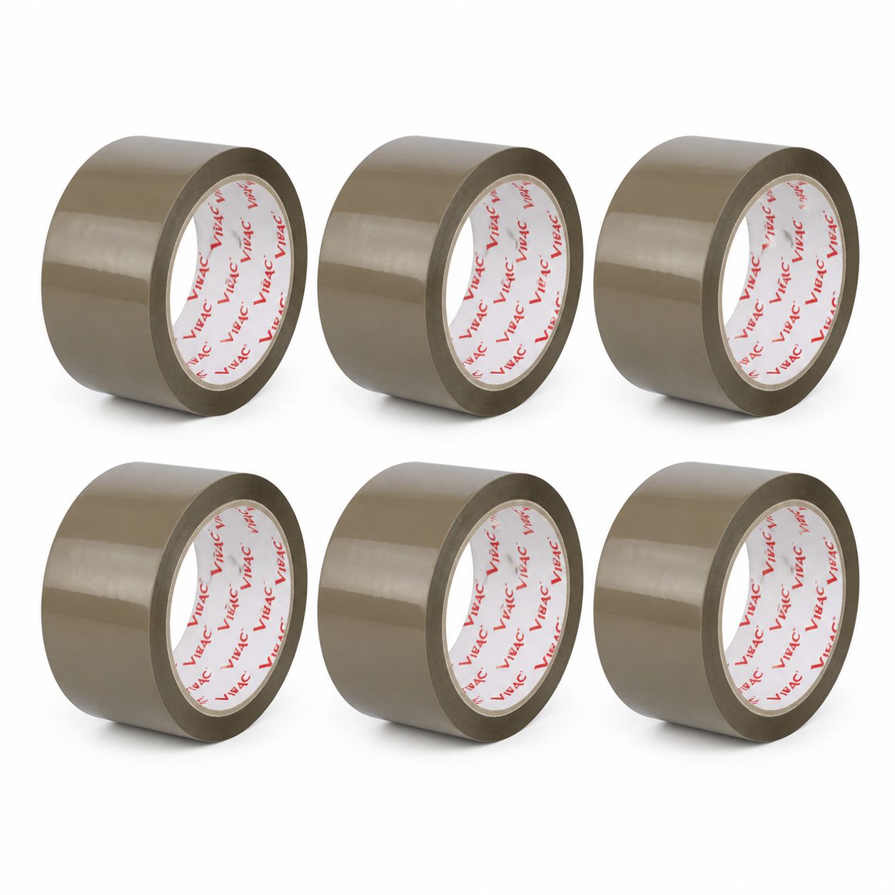 Set 6 Role Banda Adeziva Solvent Vibac pentru Ambalare Cutii si Sigilare Colete, Rezistenta, Aderenta Ridicata, 48 mm x