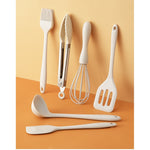 Set 6 Ustensile de Bucatarie, Flippy, din Silicon+Inox, Termorezistente, Antiaderente, 23 x 13 x 3 cm, Alb Ivory