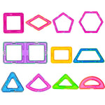 Set 60 Piese Magnetice de Constructie, Flippy, Piese Mari, Magnetic Blocks, Forme Geometrice, 3 Ani, ABS, Magnet, 22 x
