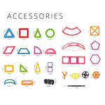 Set 60 Piese Magnetice de Constructie, Flippy, Piese Mari, Magnetic Blocks, Forme Geometrice, 3 Ani, ABS, Magnet, 22 x