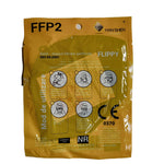 Set 7 bucati Masca de protectie faciala, Flippy, de unica folosinta pentru adulti, FFP2, KN95 CE 0370, 5 straturi,