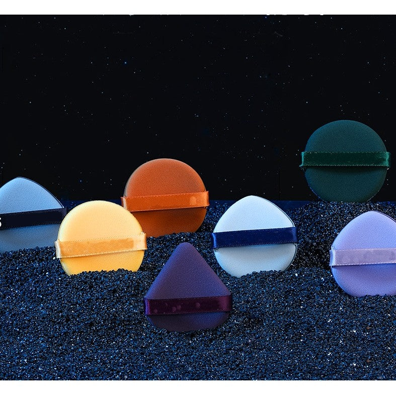 Set 7 Bureti de Machiaj Flippy, Reutilizabili, Utilizare Umeda sau Uscata, Powder Puff, 5.5 x 5.5 x 0.9 cm, Multicolor
