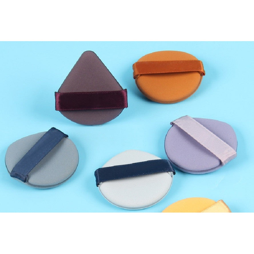 Set 7 Bureti de Machiaj Triunghi Flippy, Reutilizabili, Utilizare Umeda sau Uscata, 5.5 x 5.5 x 1.3 cm, Powder Puff,