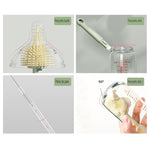 Set 7 Piese de Spalat/Uscat Biberoane, Flippy, Portabil, Peri de Silicon, pentru Tetine, Suzete, Biberoane, Paie, Cutie