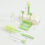 Set 7 Piese de Spalat/Uscat Biberoane, Flippy, Portabil, Peri de Silicon, pentru Tetine, Suzete, Biberoane, Paie, Cutie