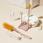 Set 7 Piese de Spalat/Uscat Biberoane, Flippy, Portabil, Peri de Silicon, pentru Tetine, Suzete, Biberoane, Paie, Cutie
