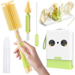 Set 7 Piese de Spalat/Uscat Biberoane, Flippy, Portabil, Peri de Silicon, pentru Tetine, Suzete, Biberoane, Paie, Cutie
