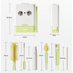 Set 7 Piese de Spalat/Uscat Biberoane, Flippy, Portabil, Peri de Silicon, pentru Tetine, Suzete, Biberoane, Paie, Cutie