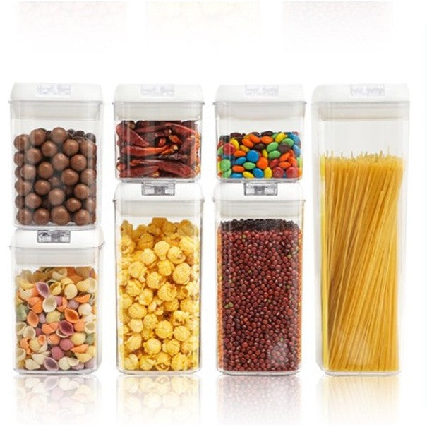 Set 7 Recipiente din Plastic, Flippy, pentru Alimente/Obiecte, Inchidere Ermetica, 2 x 0.5l, 2 x 0.8l, 2 x 1.2l, 1 x