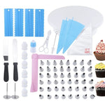 Set 70 Piese Ustensile pentru Ornare Prajituri, Flippy, din Plastic si Otel Inoxidabil, Multicolor