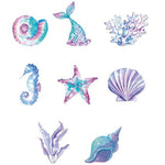 Set 8 Decoratiuni pentru Petrecere Sirena, Flippy, Colectia Mermaid, Panglici Incluse, Multicolor