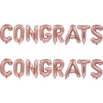 Set 8 Baloane din Folie Metalizata, Flippy, Model Scris Congrats, Litere de 40 cm, Tema Absolvire, Baloane Party,