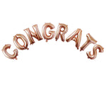 Set 8 Baloane din Folie Metalizata, Flippy, Model Scris Congrats, Litere de 40 cm, Tema Absolvire, Baloane Party,