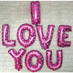 Set 8 Baloane din Folie Metalizata, Figurine Litere, Model I Love You, Tema Ziua Indragostitilor, 40 cm, Ambalaj