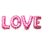 Set 8 Baloane din Folie Metalizata, Figurine Litere, Model I Love You, Tema Ziua Indragostitilor, 40 cm, Ambalaj