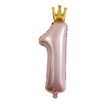 Set 8 Baloane din Folie Metalizată si din Latex, Flippy, Figurine Cifra 1 Printesa 91cm, Stea 45 cm si Cerc 55 cm,