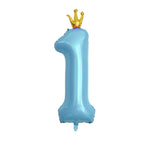Set 8 Baloane din Folie Metalizată si din Latex, Flippy, Figurine Cifra 1 Printesa 91cm, Stea 45 cm si Cerc 55 cm,
