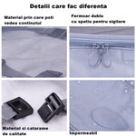 Set 8 huse organizare bagaj Flippy, material poliester, impermeabil, cu fermoar, pentru calatorii sau dulap, sac pentru