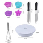 Set 80 Piese Ustensile pentru Ornare Prajituri, Flippy, din Plastic si Otel Inoxidabil, Forme Briose, Multicolor