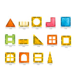 Set 88 Piese Magnetice de Constructie, Flippy, Piese 5.5 cm, Magnetic Tiles, Forme Geometrice, 3 Ani, ABS, Magnet, 27.5