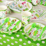 Set 9 Accesorii de Masa, Flippy, Colectia Dino Park, 82 Piese, din Carton/Plastic/Hartie, Multicolor