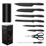 Cutite Bucatarie, Set 9 Piese, Flippy, Otel Inoxidabil cu Acoperire Antiaderenta, Suport Depozitare Inclus, 6 Cutite,