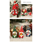 Set 9 Decoratiuni de Craciun din Lemn, Flippy, cu Snur pentru Agatare in Brad, 3 Modele Mos Craciun Diferite