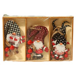 Set 9 Decoratiuni de Craciun din Lemn, Flippy, cu Snur pentru Agatare in Brad, Model Mos Craciun Diferite Dimensiuni, 3