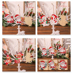 Set 9 Decoratiuni de Craciun din Lemn, Flippy, cu Snur pentru Agatare in Brad, Model Reni, 3 Modele, Diferite