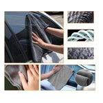 Set 9 Piese pentru Spalat Auto, Flippy, din Plastic si Microfibra, Perii si Lavete, Model B, Gri
