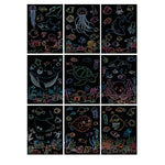 Set 9 Planse Razuibile, Flippy, Scratch ArtCards, +3 Ani, de Razuit si de Colorat, 19 x 14 cm, Model Ocean, Multicolor