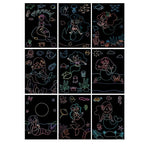 Set 9 Planse Razuibile, Flippy, Scratch ArtCards, +3 Ani, de Razuit si de Colorat, 19 x 14 cm, Model Sirene, Multicolor