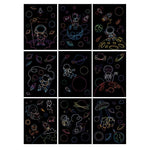 Set 9 Planse Razuibile, Flippy, Scratch ArtCards, +3 Ani, de Razuit si de Colorat, 19 x 14 cm, Model Spatiu Cosmic,