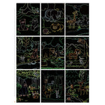 Set 9 Planse Razuibile, Flippy, Scratch ArtCards, +3 Ani, de Razuit si de Colorat, 19 x 14 cm, Model ZOO, Multicolor