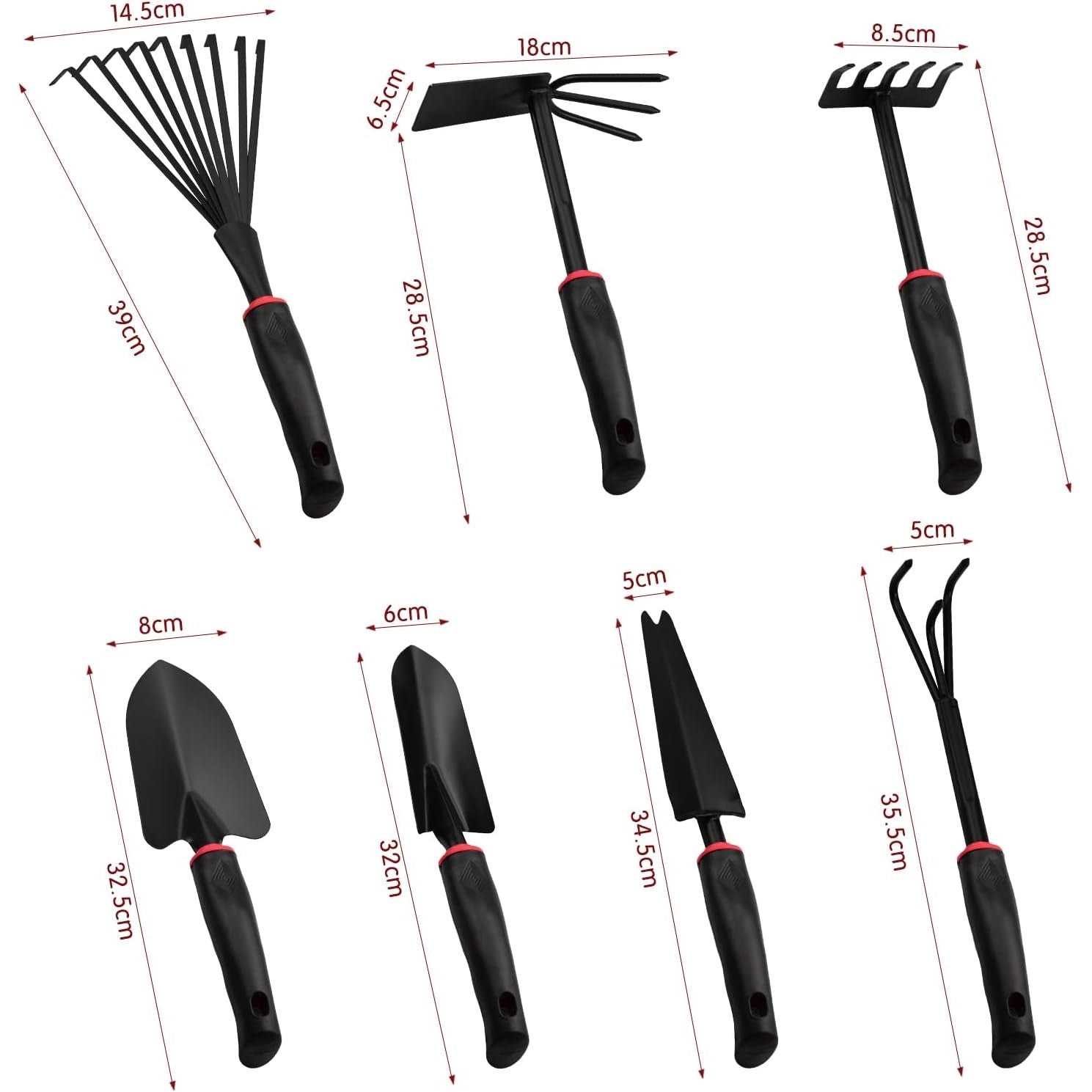 Set 9 Unelte de Gradina Flippy, pentru Plantare Prelucrare Sol si Ingrijire Plante, Material PVC si cardboard, 25 x