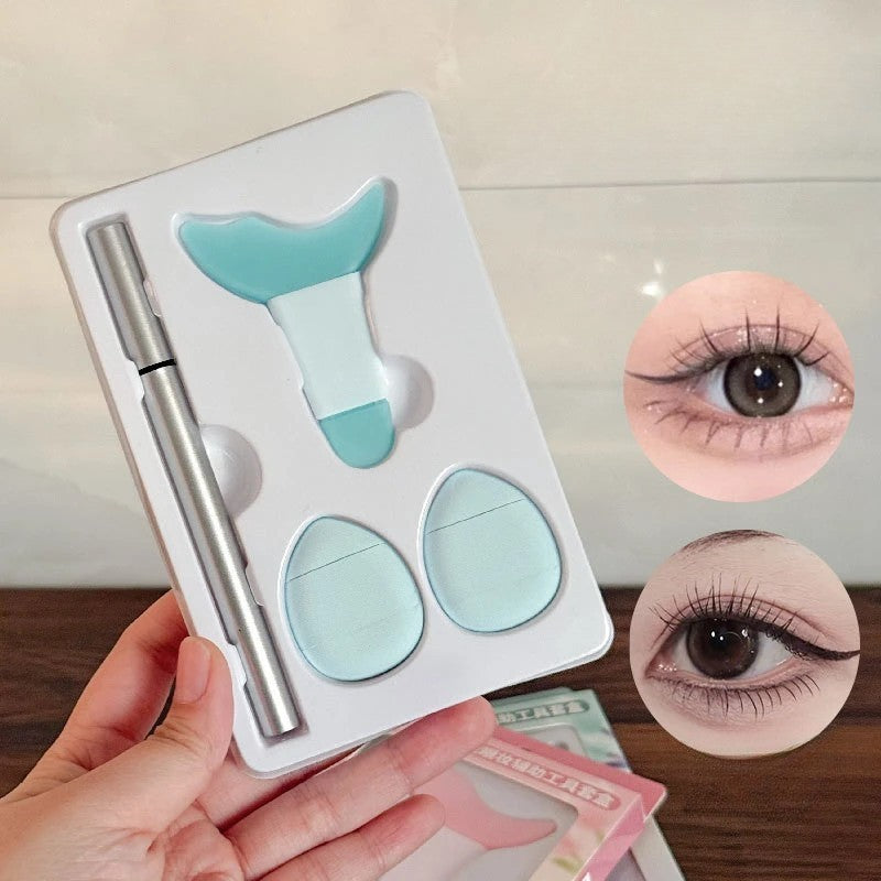 Kit de Aplicare Tus, Flippy, pentru Incepatori, Accesoriu Machiaj, 4 Produse, Tus Impermeabil, Negru, Cutie Mint