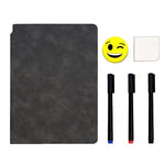 Set Agenda A5 Reutilizabila cu Pagini Tip Tabla, Agenda Pagini Albe cu Stergere Uscata, 3 Markere, 1 Burete și 1 Laveta