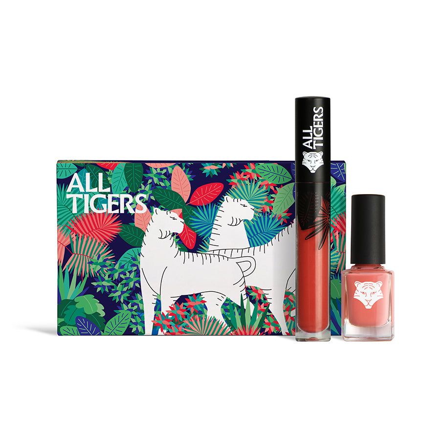 Set All Tigers: Natural & Vegan, Liquid Lipstick, 683, Make Your Mark, 8 ml + Natural & Vegan, Vegan, Nail Polish, 196, Take Your Chance, 11 ml - Olmarkt