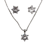 Set Argint 925 Floare Mare (cercei, lantisor, pandantiv), 4.01 g
