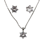 Set Argint 925 Floare Mare (cercei, lantisor, pandantiv), 4.01 g