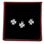 Set Cercei si Pandantiv, Jolie Silver, Argint 925, Model Floare 4 Petale, Pietre Zirconia Albe, 1.63 gr, Argintiu